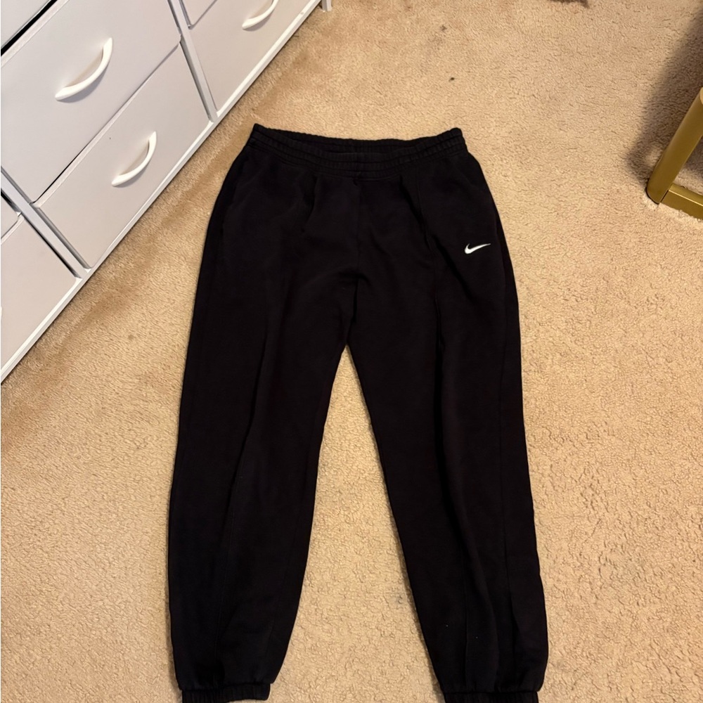 Nike Kids Black Joggers with White Logo